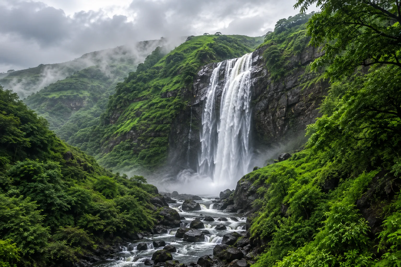 Green hills and natural landscape of Jawhar Maharashtra